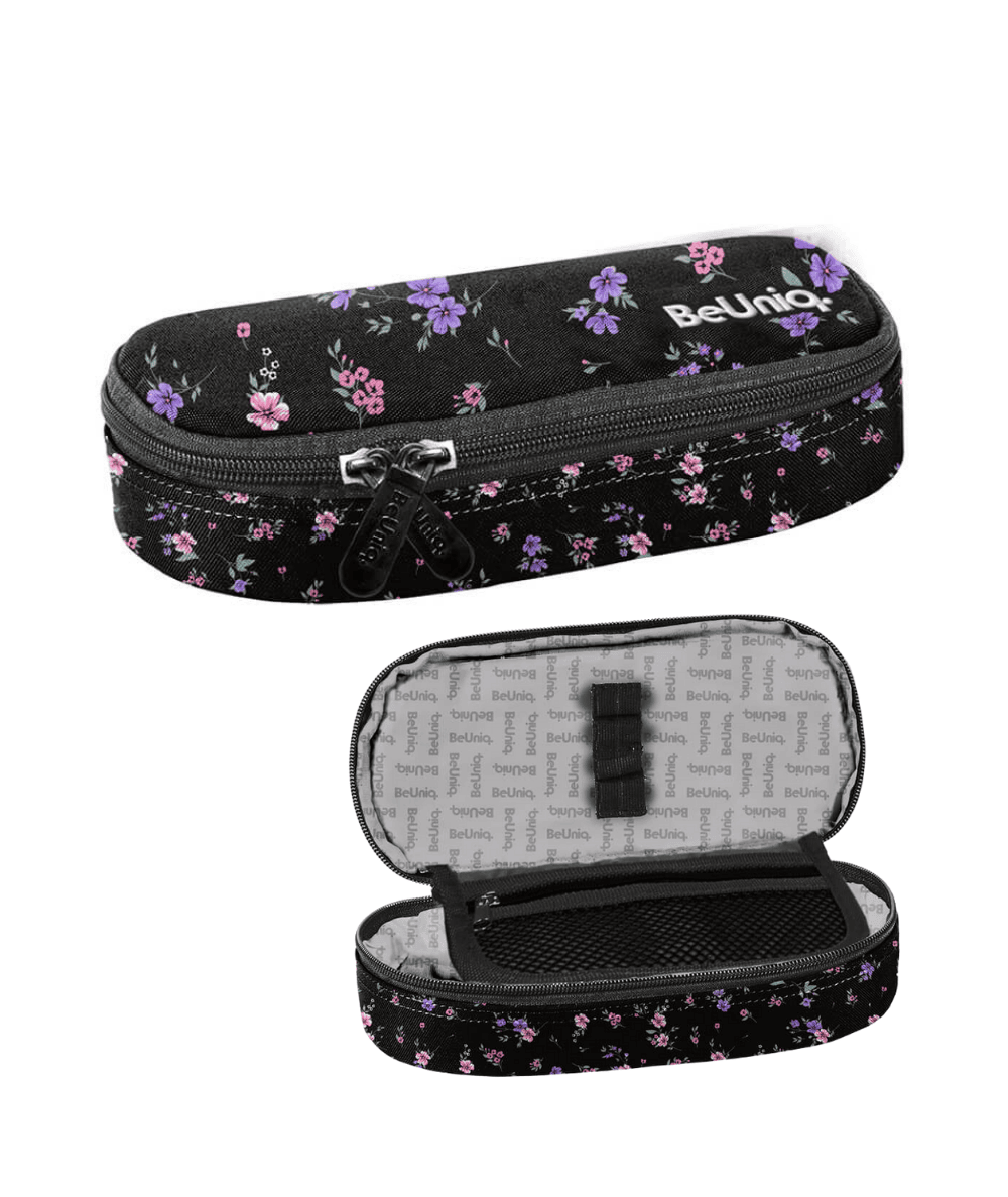 czarny pi&oacute;rnik w kwiatki dziewczęcy Paso Beuniq