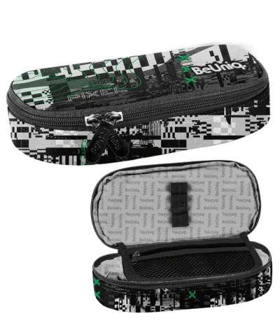 Pi&oacute;rnik młodzieżowy w piksele szaro-czarny PASO BeUniq