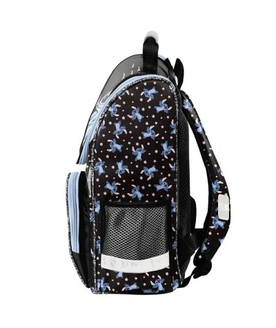 Tornister do 1 klasy STITCH czarny błękitny PASO 525 dla dziewczynki lekki