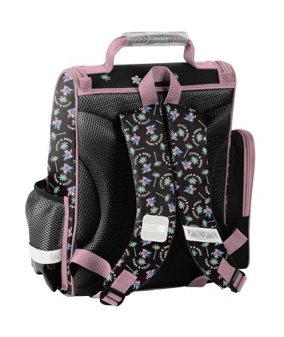 Tornister do 1 klasy STITCH PASO 525 ze Stitchem i Angel czarny w kwiatki