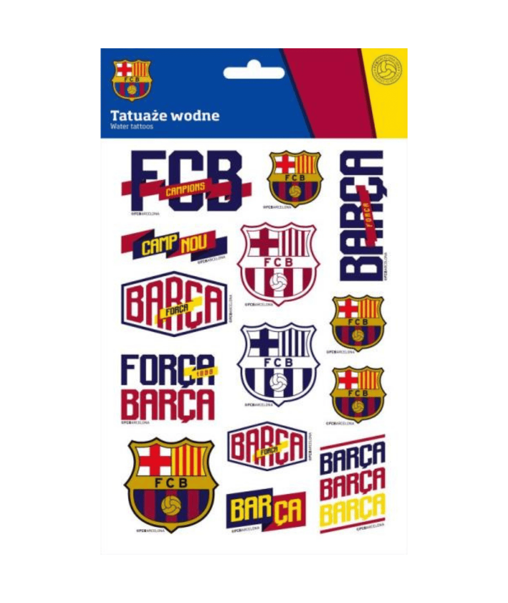 tatuaże barca fc Barcelona dla fana wodne zmywalne
