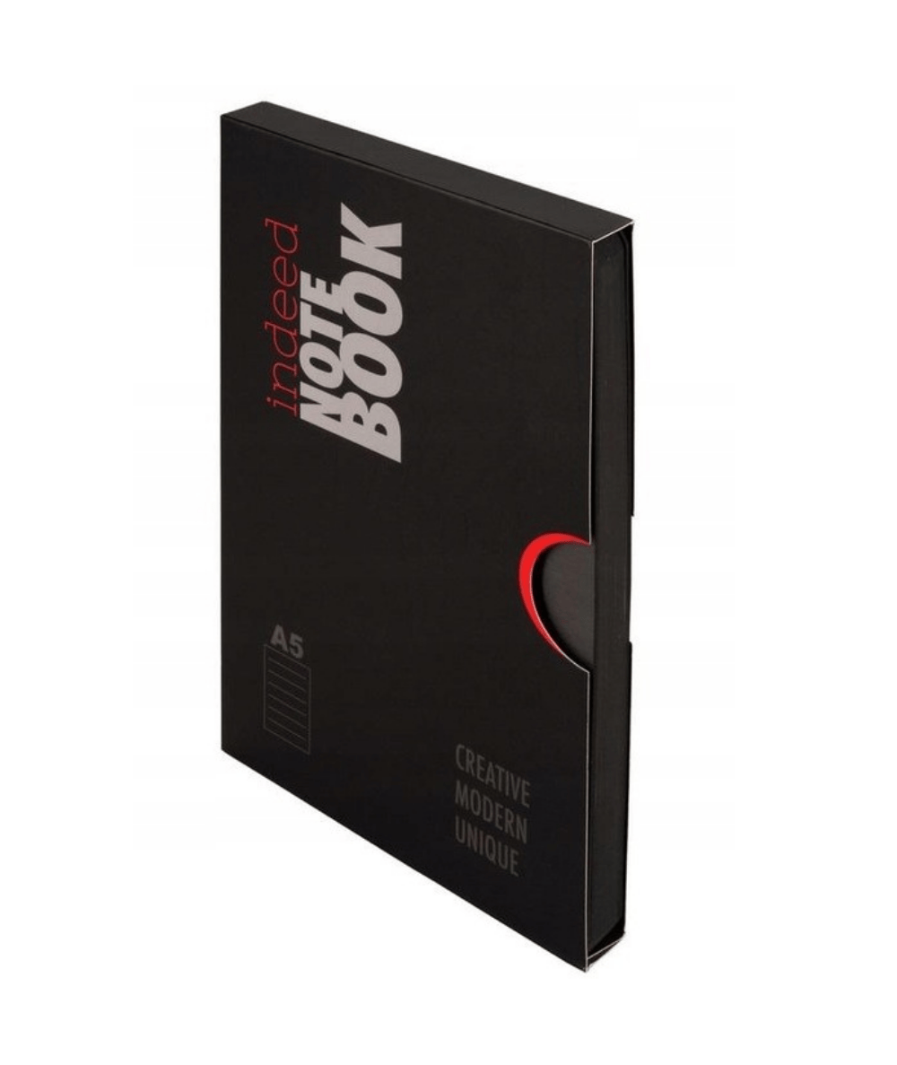 Czarny notes z gumką w kratkę ANTRA