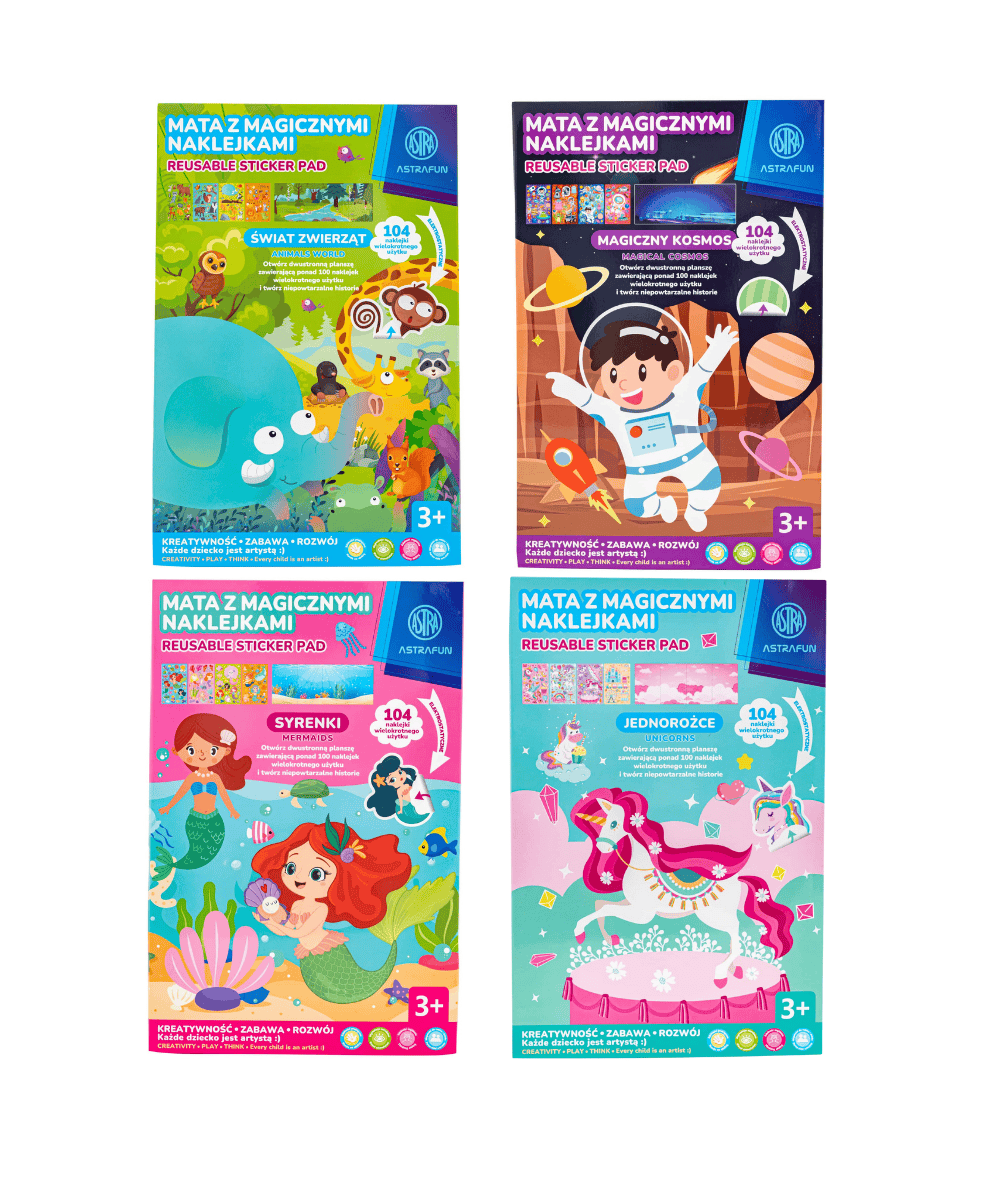 Naklejki elektrostatyczne ASTRAFUN 104 naklejki z teczką