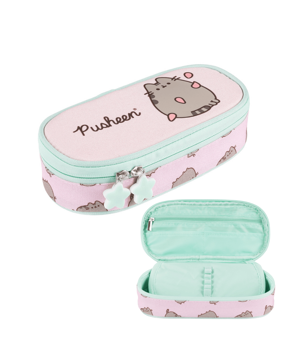 R&oacute;żowy pi&oacute;rnik z Pusheenem saszeta z klapką St.Majewski