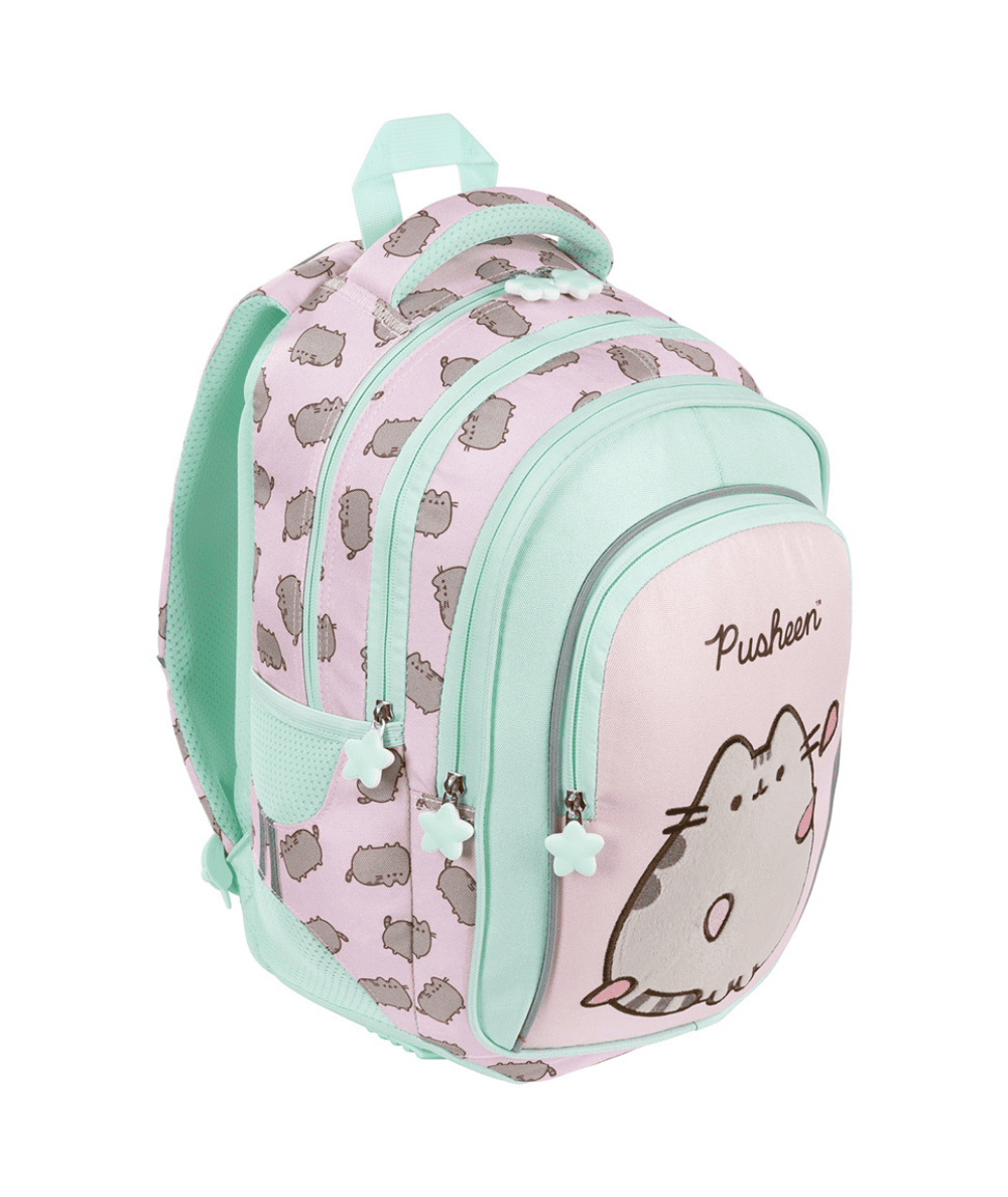 R&oacute;żowy plecak dla dziewczynki z pusheenem do 1 klasy MAJEWSKI