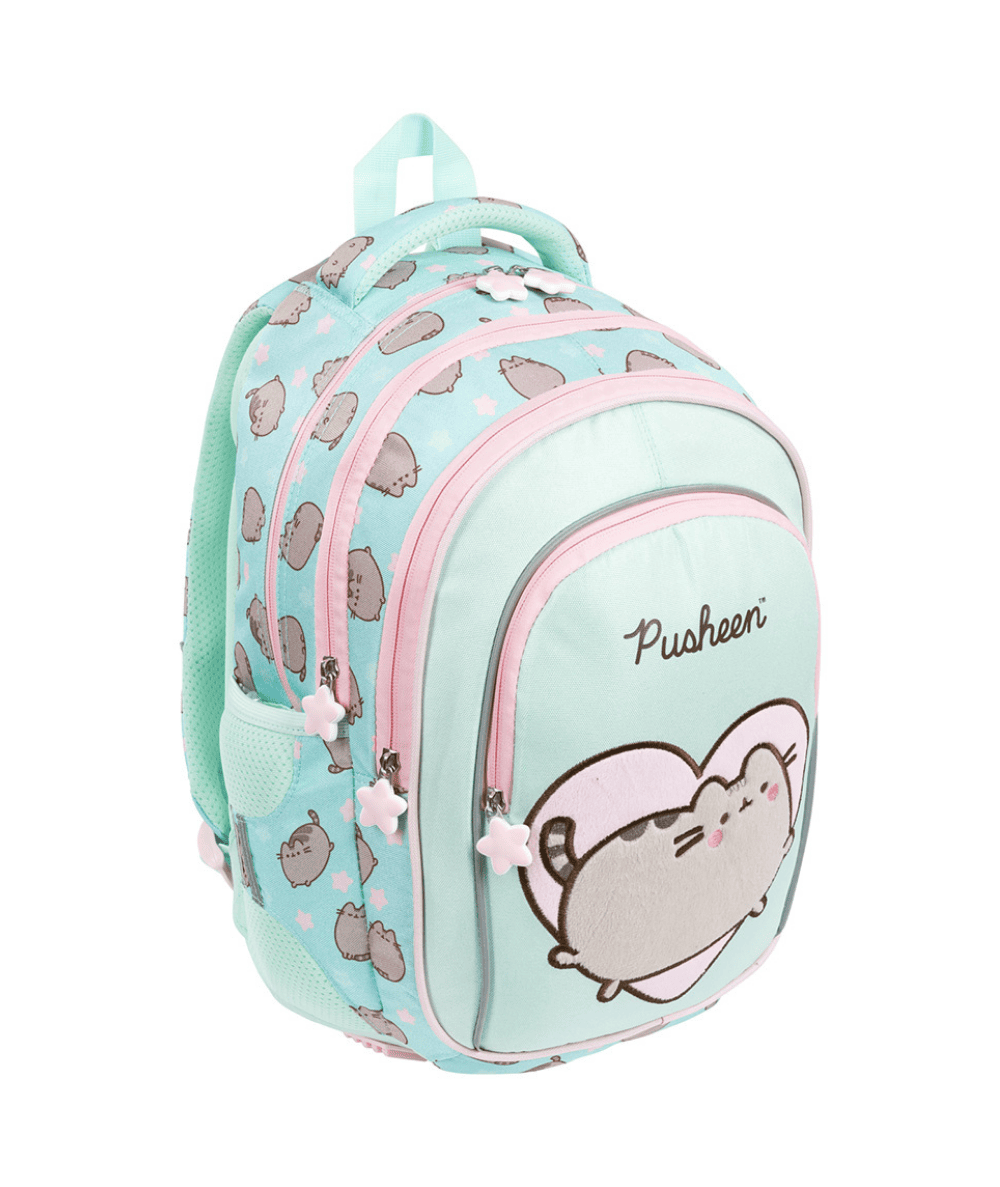 Plecak wczesnoszkolny dla dziewczynki z pusheenem MIĘTOWY PUSHEEN MINT MAJEWSKI