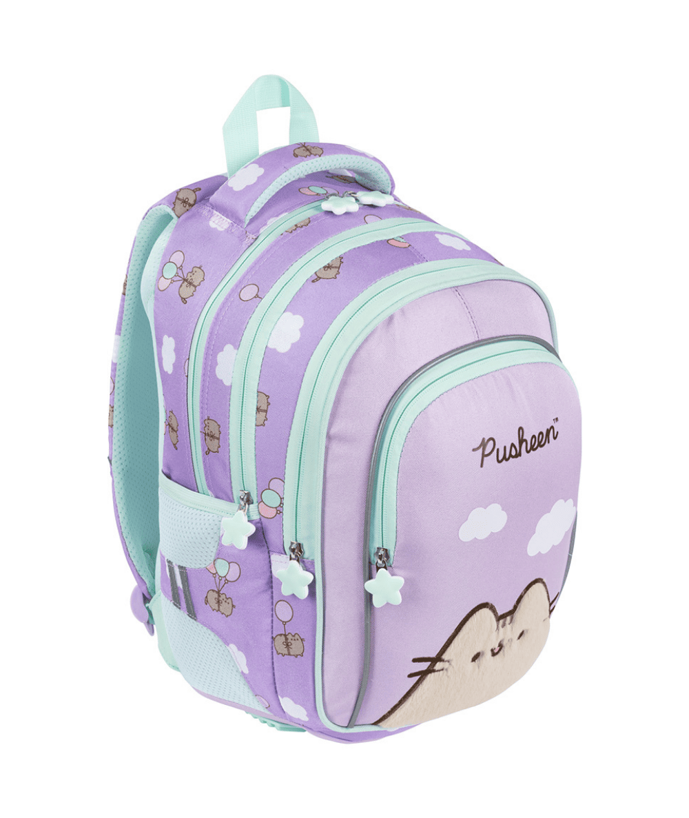 Fioletowy plecak wczesnoszkolny do 1 klasy z PUSHEENEM ST.MAJEWSKI