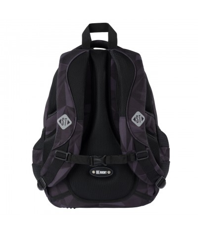 Plecak z paskiem piersiowym dla nastolatka ST.RIGHT GEOMETRIC GREY