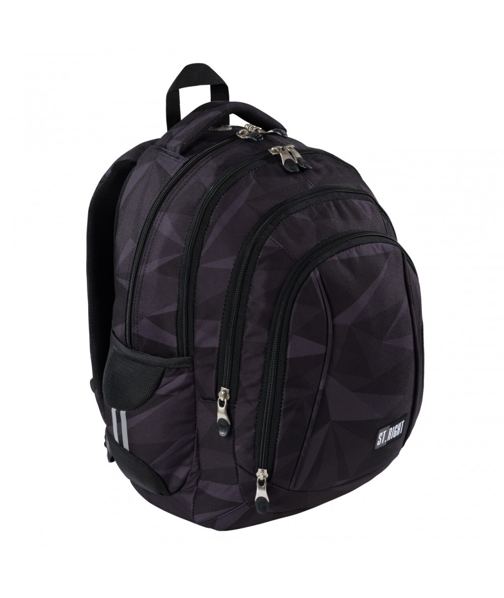 czarny Plecak z geometrycznym wzorem szary 26L ST.RIGHT BP04 - GEOMETRIC GREY