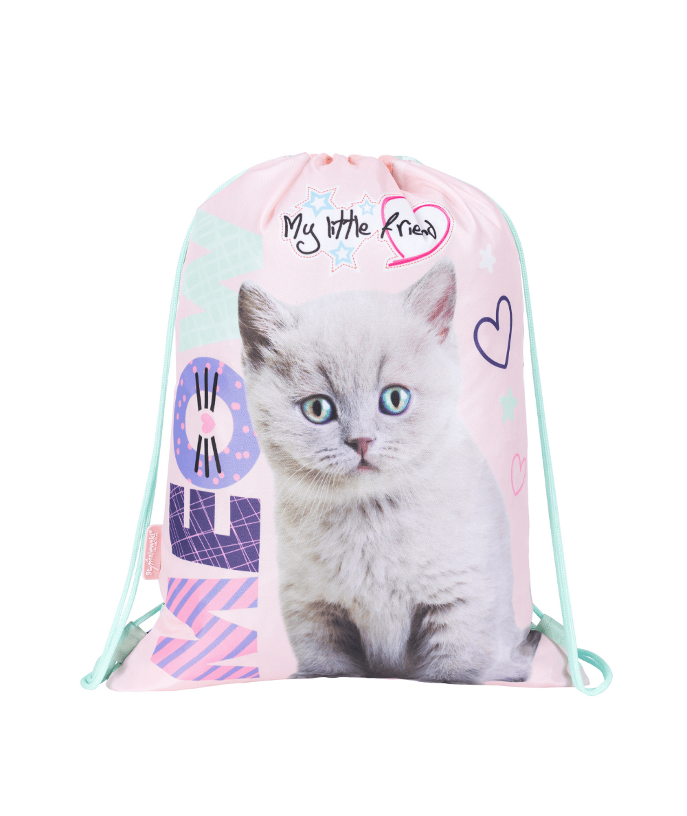 R&oacute;żowy worek z koteczkiem dla dziewczynki MLF ST.MAJEWSKI