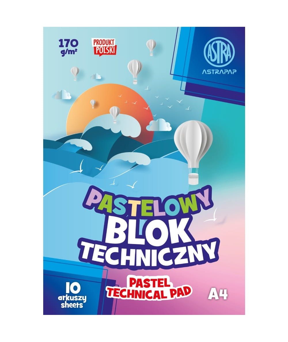 Pastelowy blok techniczny gruby 170g ASTRA