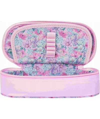 Pi&oacute;rnik z klapką OXFORD FLOWERS r&oacute;żowy