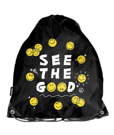 Worek młodzieżowy w emotki SMIELY WORLD ż&oacute;łty czarny