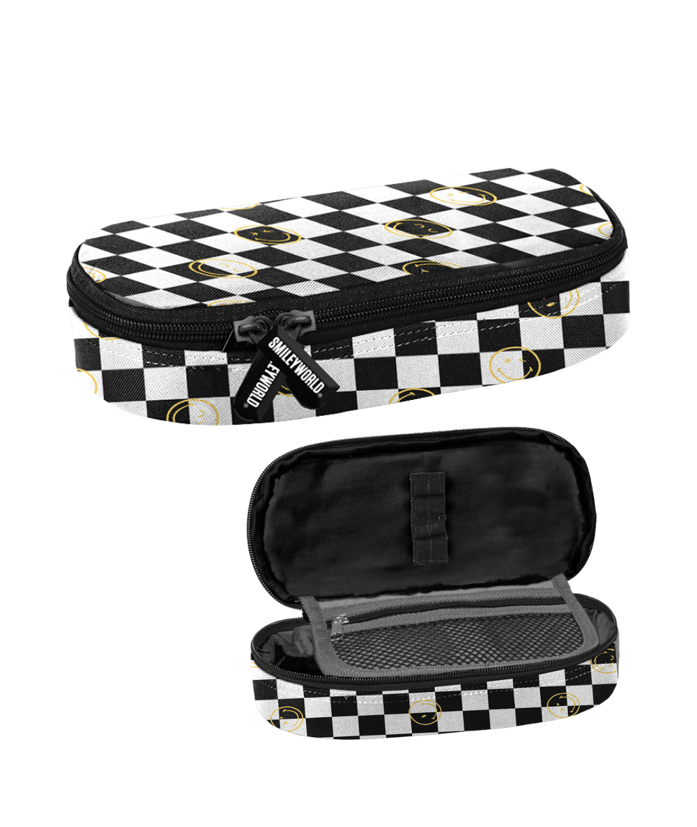 Czarny pi&oacute;rnik w szachownicę w emotki PASO 2025 BEUNIQ