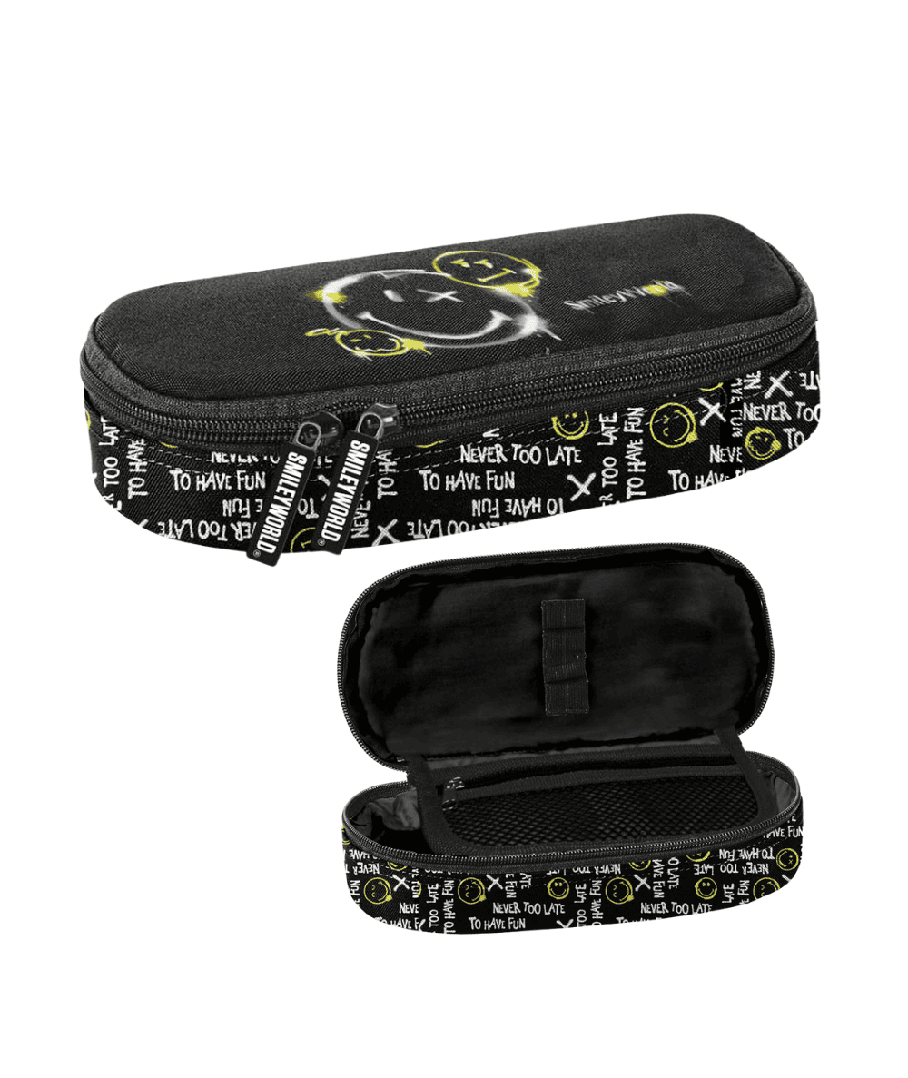 Czarny pi&oacute;rnik w emotki PASO w napisy i buźki