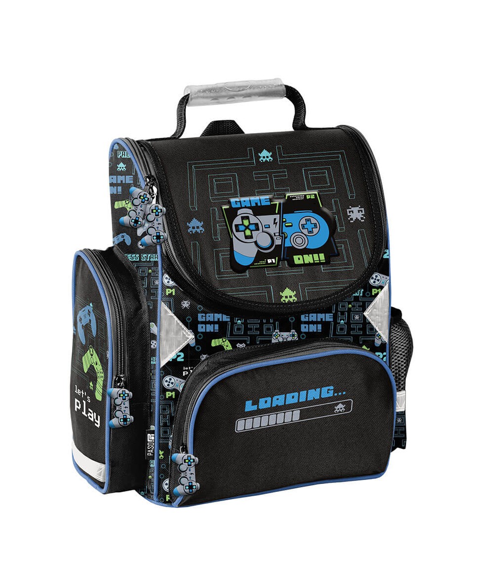 Czarny TORNISTER dla pierwszoklasisty z padem PASO 2025