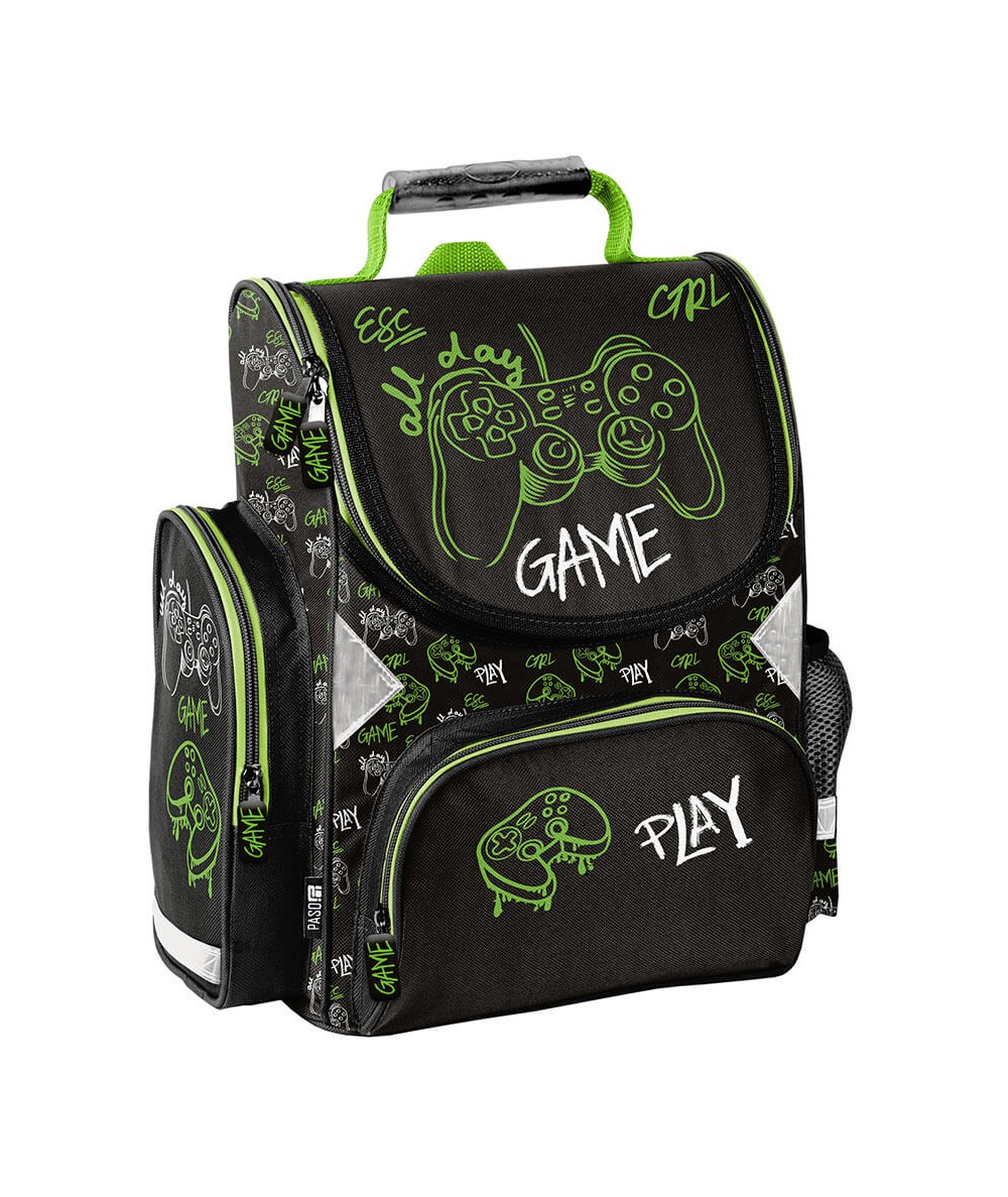 Tornister z padem zielony GAME PASO czarny