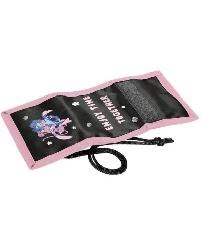 Portfel na szyje STITCH ANGEL czarno-r&oacute;żowy PASO