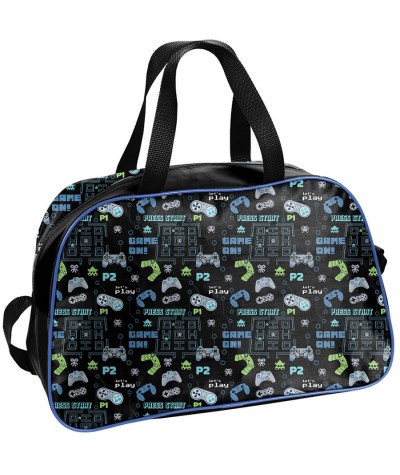 Torba chłopięca w pady czarna niebieska PASO