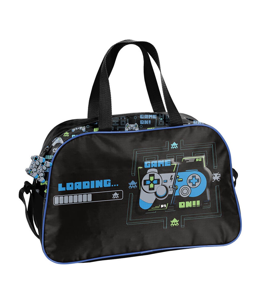 Torba sportowa dla gamera z padem PASO niebieska czarna