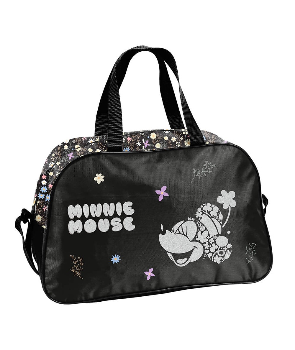 Czarna torba w kwiatki z Myszką Minnie PASO