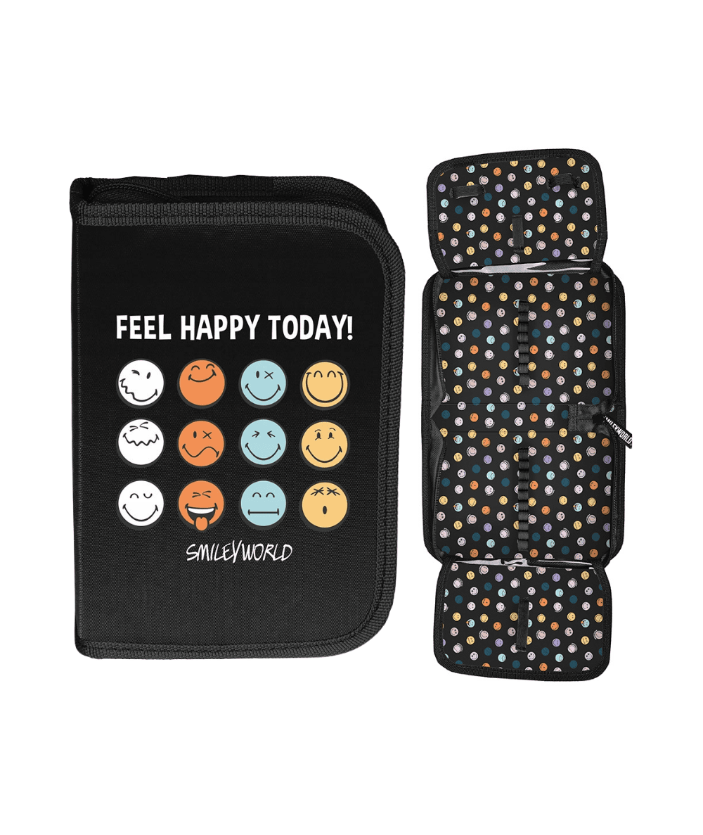 czarny pi&oacute;rnik w kolorowe emotki SMILEY WORLD