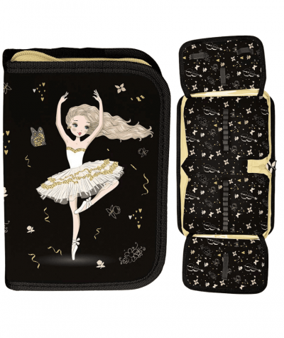 Czarny pi&oacute;rnik z baletnicą dla dziewczynki PASO DANCE WITH LOVE