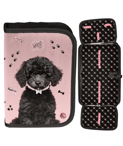 R&oacute;żowy pi&oacute;rnik z pieskiem PASO bez wyposażenia rozkładany