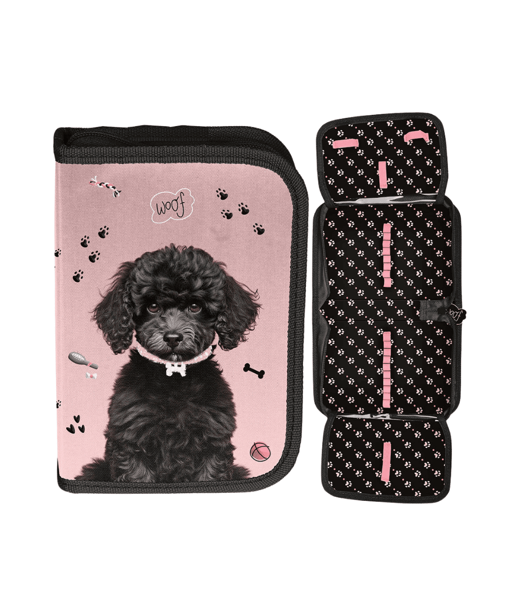 R&oacute;żowy pi&oacute;rnik z pieskiem PASO bez wyposażenia rozkładany