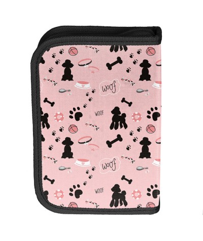 R&oacute;żowo-czarny pi&oacute;rnik z psem PASO dla dziewczynki