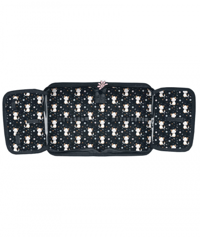 Pi&oacute;rnik rozkładany dwuklapkowy czarny z kotkiem PASO