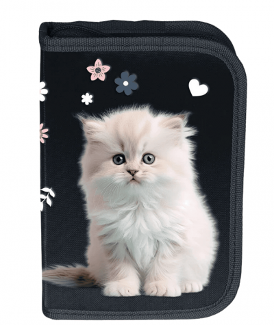 Pi&oacute;rnik z białym kotkiem PASO rozkładany dwuklapkowy