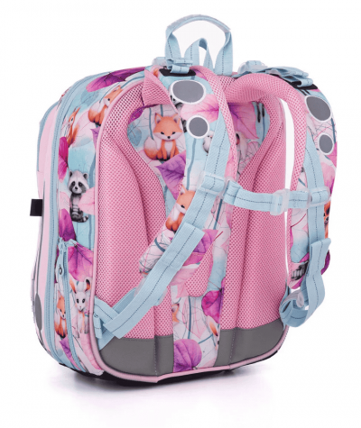 Ergonomiczny tornister plecak dla pierwszoklasistki ZWIERZĄTKA LEŚNE TOPGAL BEBE