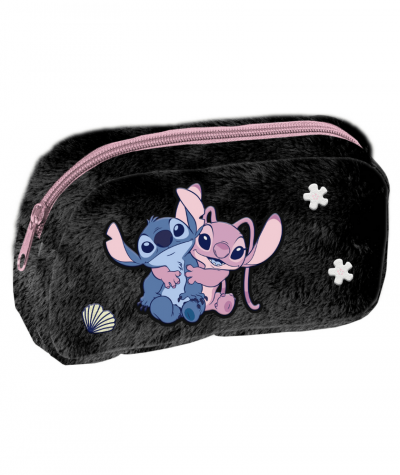 Pluszowy pi&oacute;rnik w czarnym kolorze ze Stitchem i Angel PASO