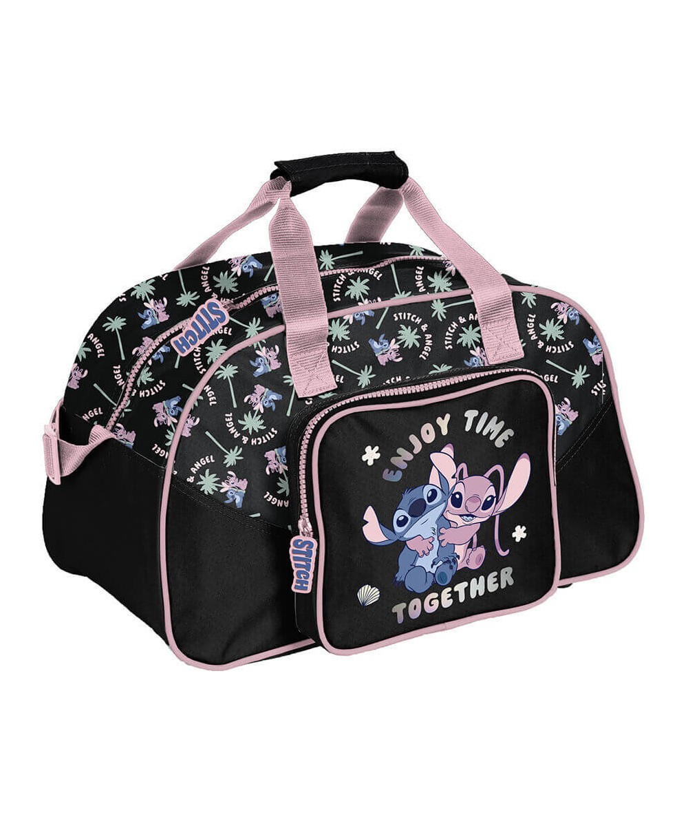 Duża torba sportowa podr&oacute;żna STITCH ANGEL czarna PASO