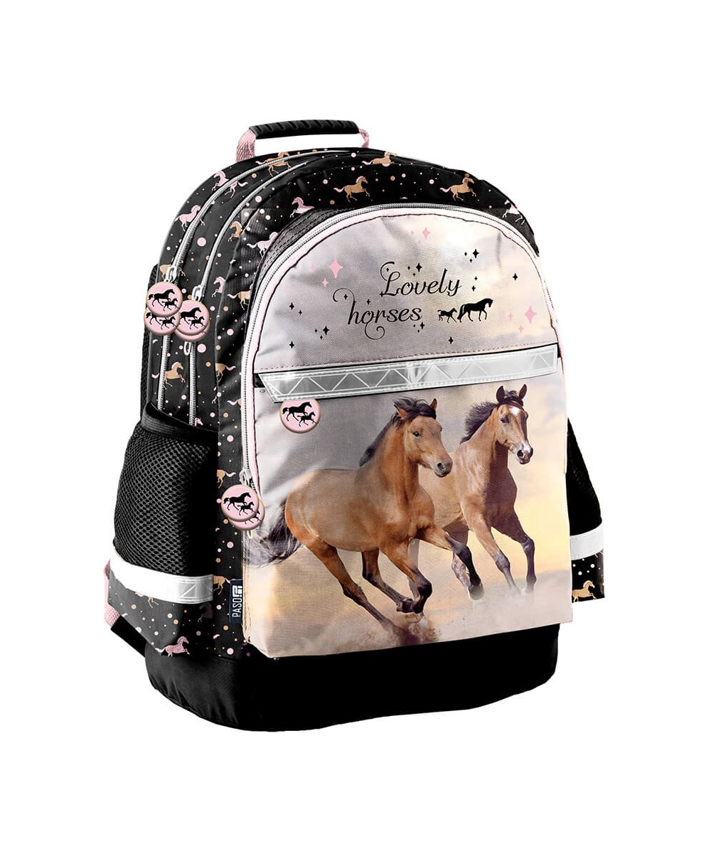 Plecak szkolny do 1 klasy w KONIE PASO czarny