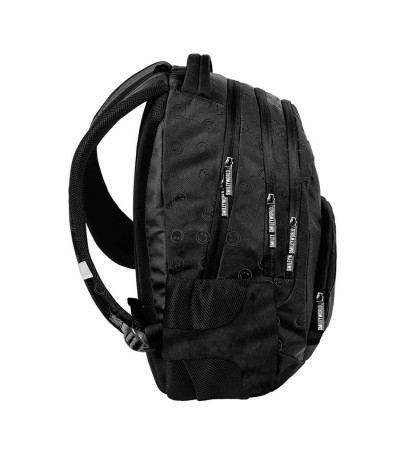 Plecak trzykomorowy PASO w emotki czarny SMILEY WORLD