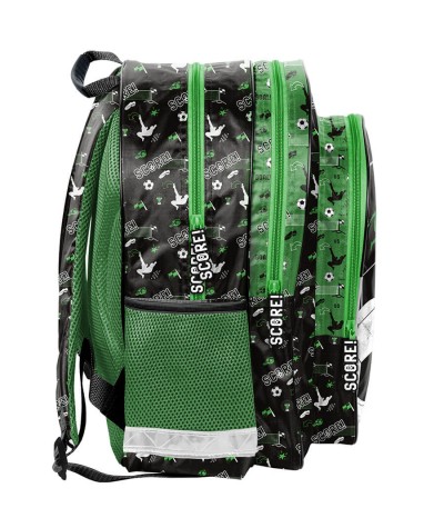 Wygodny plecak piłkarski z piłką czarnozielony PASO