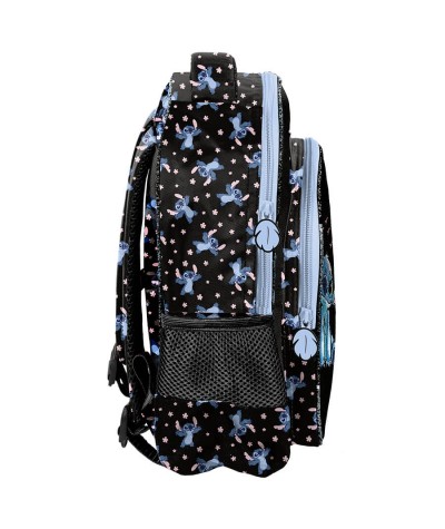 Dwukomorowy plecak do przedszkola ze Stitchem czarny PASO