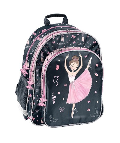 Plecak BALERNICA wczesnoszkolny granatowy w kokardki PASO