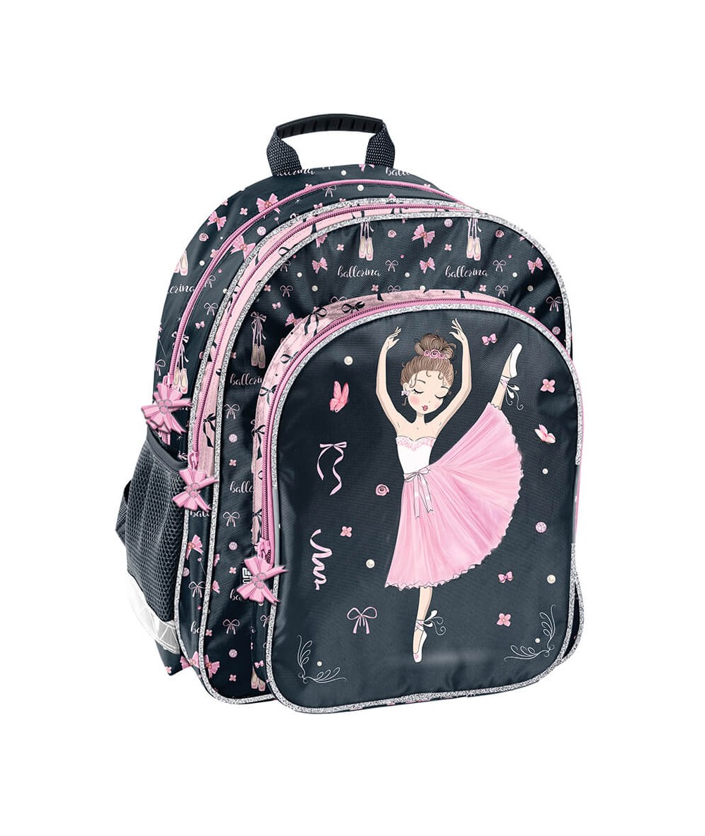 Plecak BALERNICA wczesnoszkolny granatowy w kokardki PASO