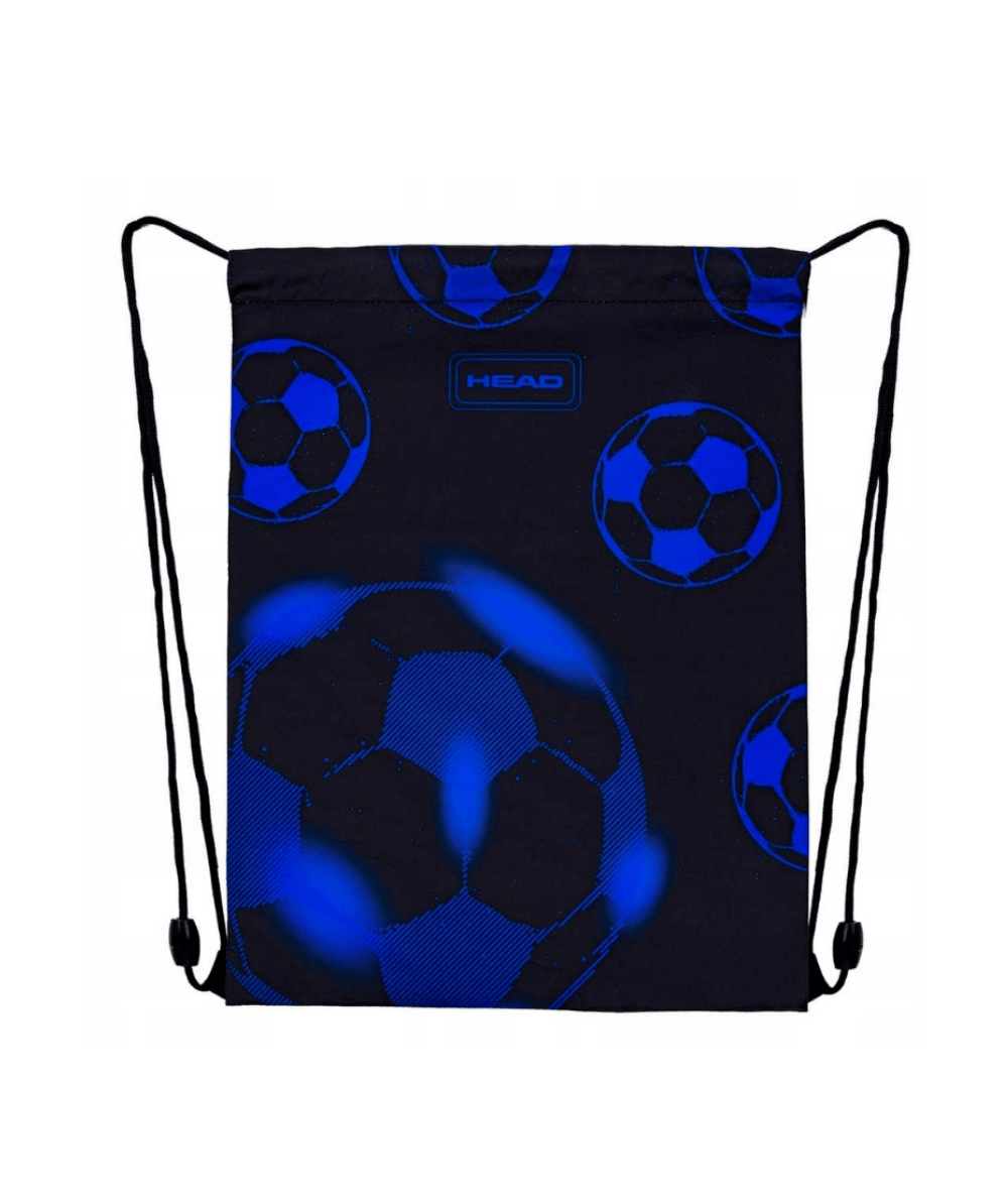 Czarny worek w piłki niebieskie NEO BLUE FOOTBALL HEAD