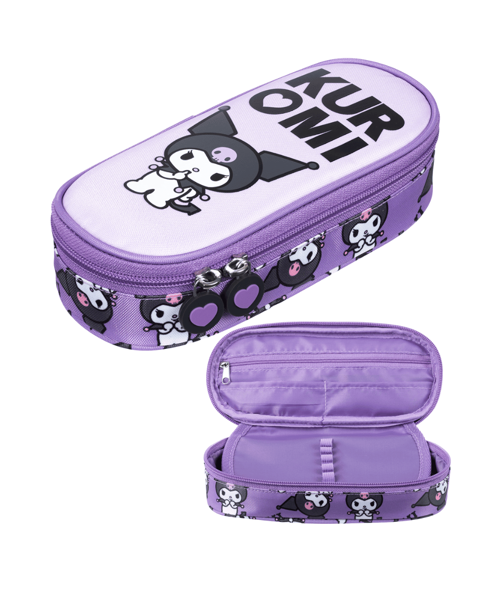 Pi&oacute;rnik etui owalne KUROMI fioletowe z klapką ST.MAJEWSKI