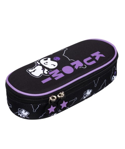 Kompaktowy pi&oacute;rnik owalny z klapką KUROMI BLACK MAJEWSKI