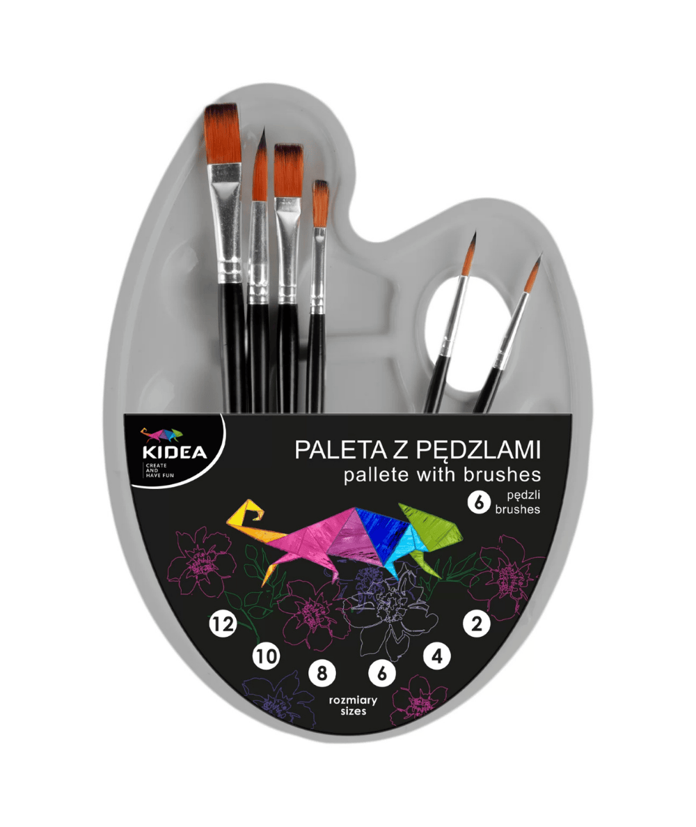 Paleta z pędzlami KIDEA PAP7KA zestaw 7 element&oacute;w