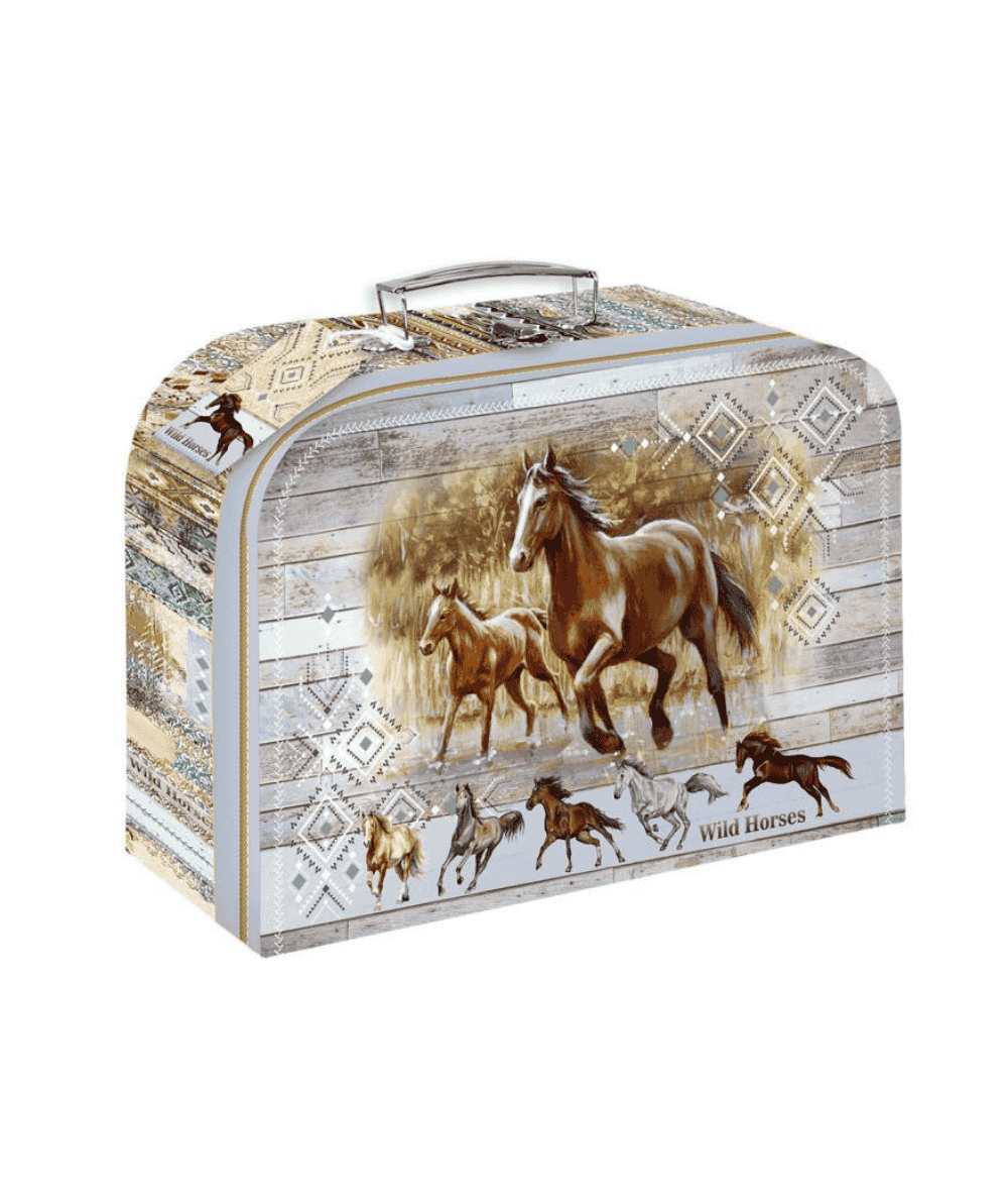 Kuferek z końmi ARGUS z rączką na prace plastyczne