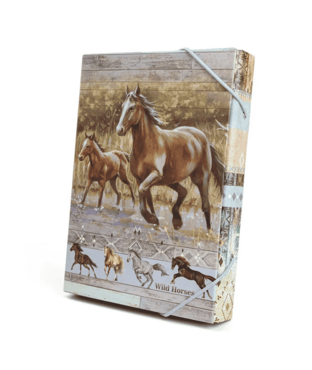Teczka w konie Argus Wild Horses gruba szeroka na prace plastyczne