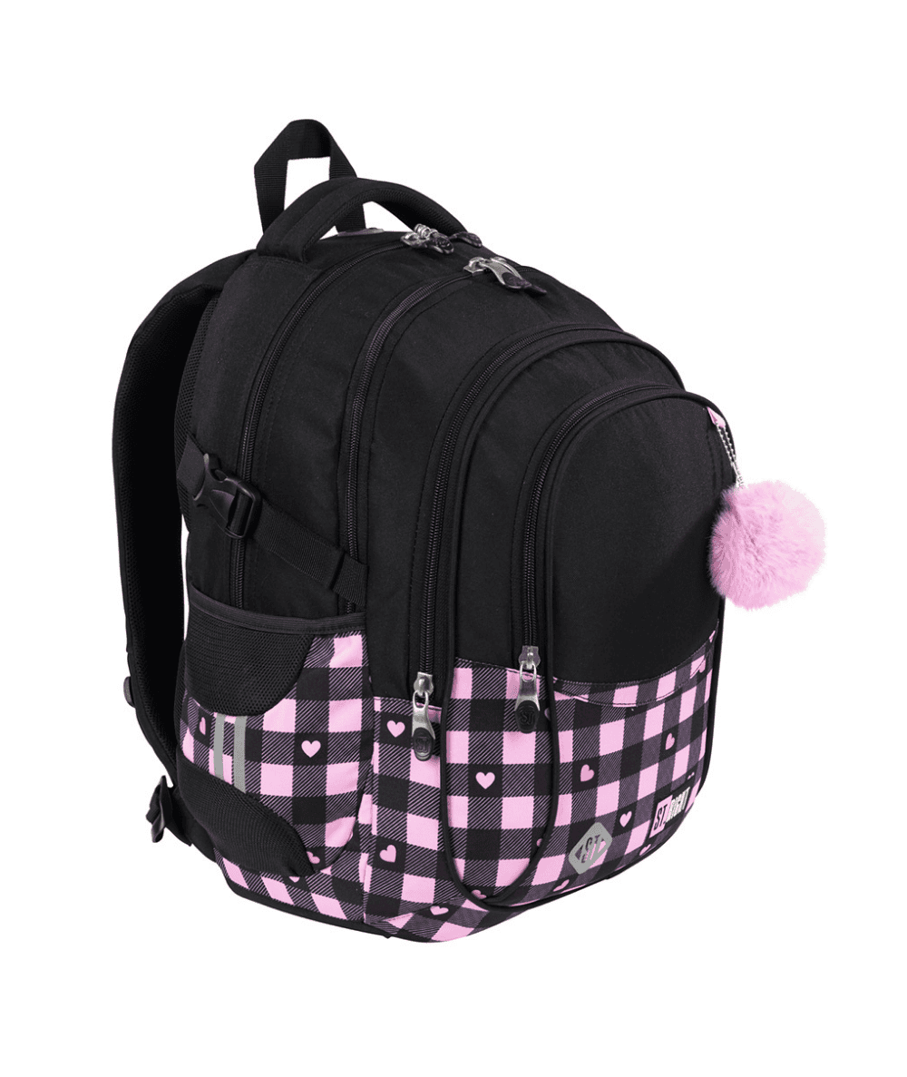 Plecak czterokomorowy PINK CHECKERED ST.RIGHT BP01