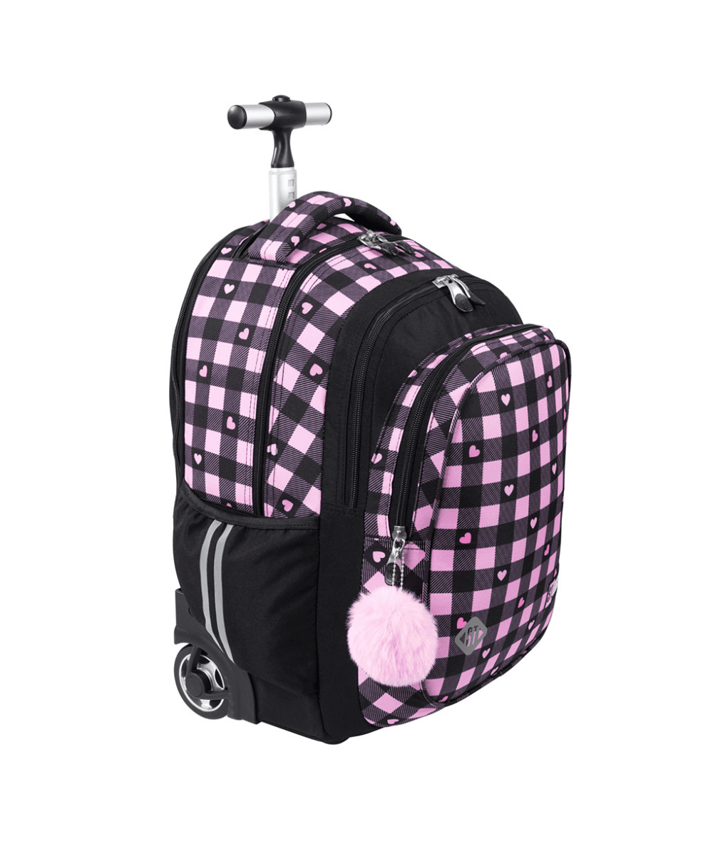 Plecak na k&oacute;łkach ST.RIGHT PINK CHECKERED TB01