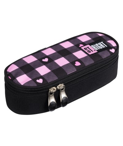 R&oacute;żowy pi&oacute;rnik w szachownice ST.RIGHT PINK CHECKERED - PC01